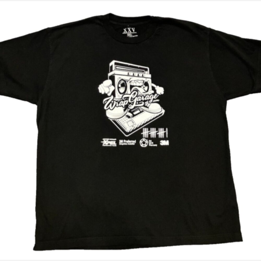 Xxv 2XL Back/white Crew neck Graphic Print logo Cotton Short Sleeve Tee